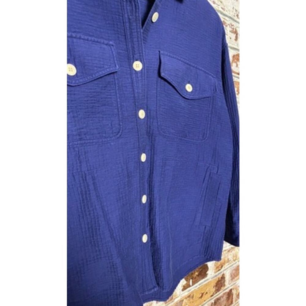 Madewell Superoversized Shirt Cotton Gauzy Collared Button Down Shacket - Picture 8 of 13